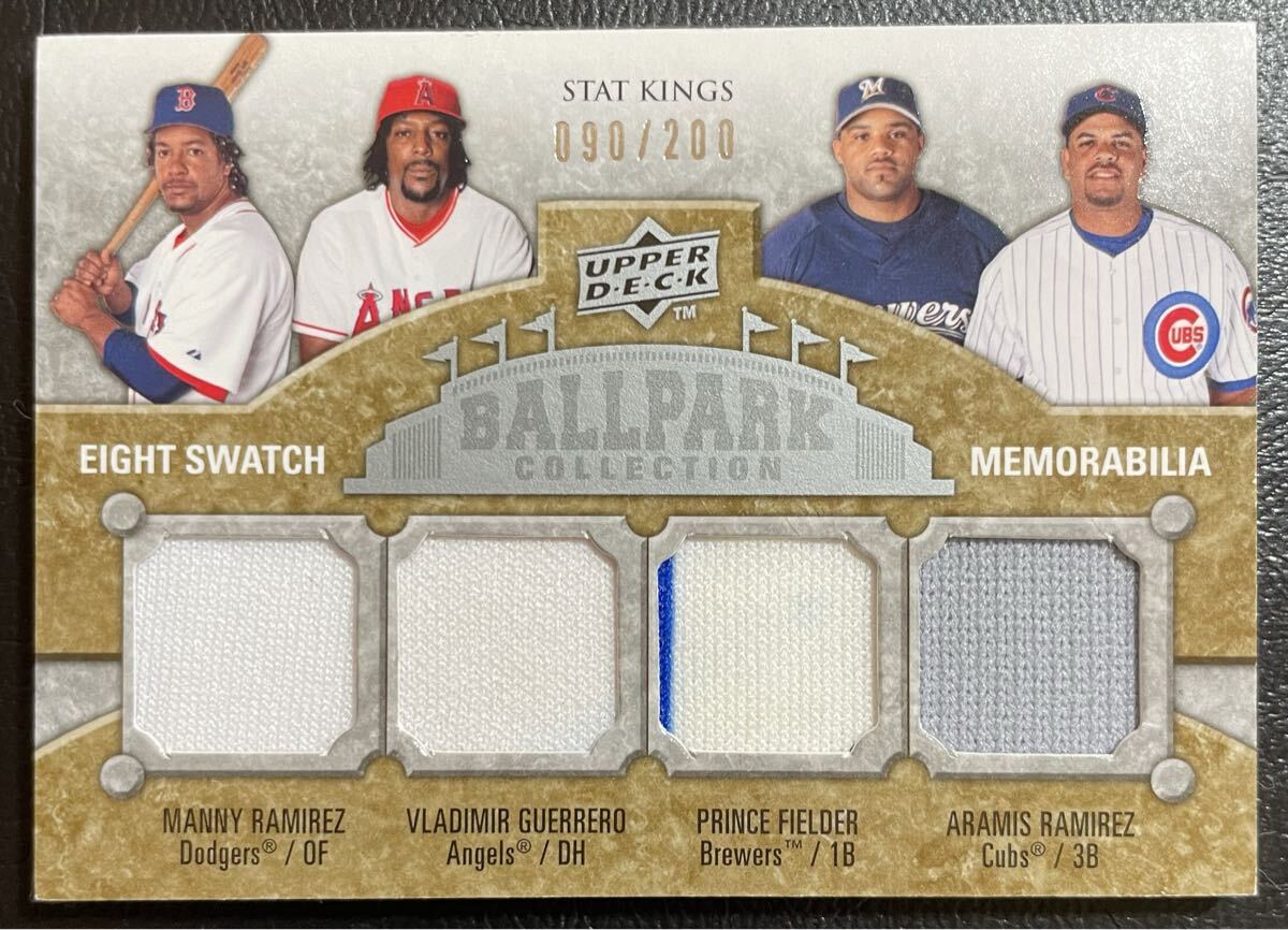 2009 Upper Deck Ballpark Collection Eight Swatch Memorabilia /200 Young Mauer Markakis Jackson Ramirez Guerrero Fielder _画像2