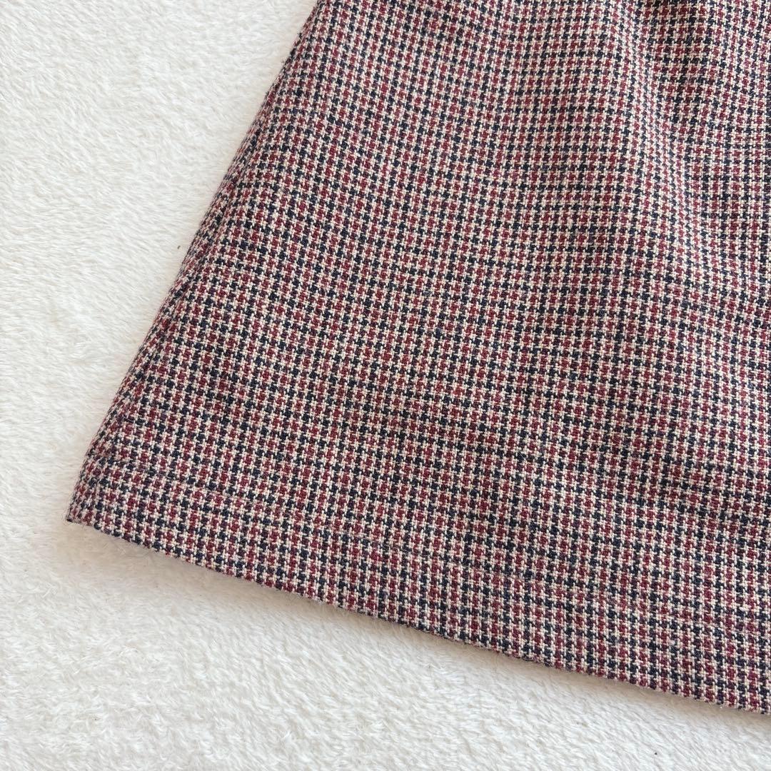 スピンズ ミニスカート ウール混 台形スカート チェック柄 849FED_画像3