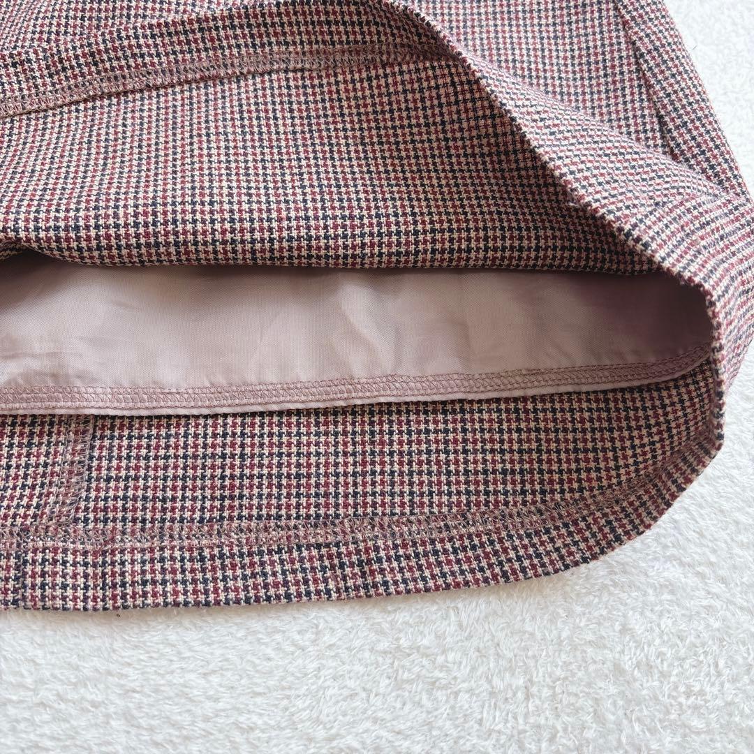 スピンズ ミニスカート ウール混 台形スカート チェック柄 849FED_画像4