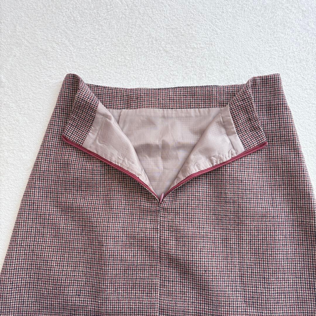 スピンズ ミニスカート ウール混 台形スカート チェック柄 849FED_画像6