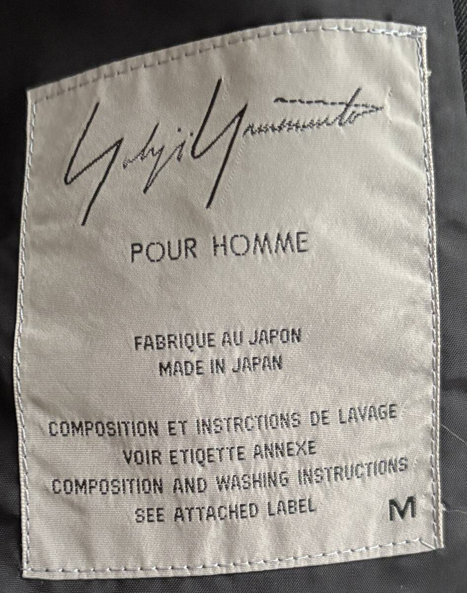 ★本人着用★yohji yamamoto pour hommeヨウジ★チャイナ風襟パッチポケットジャケット★黒ブラック★サイズM_画像3