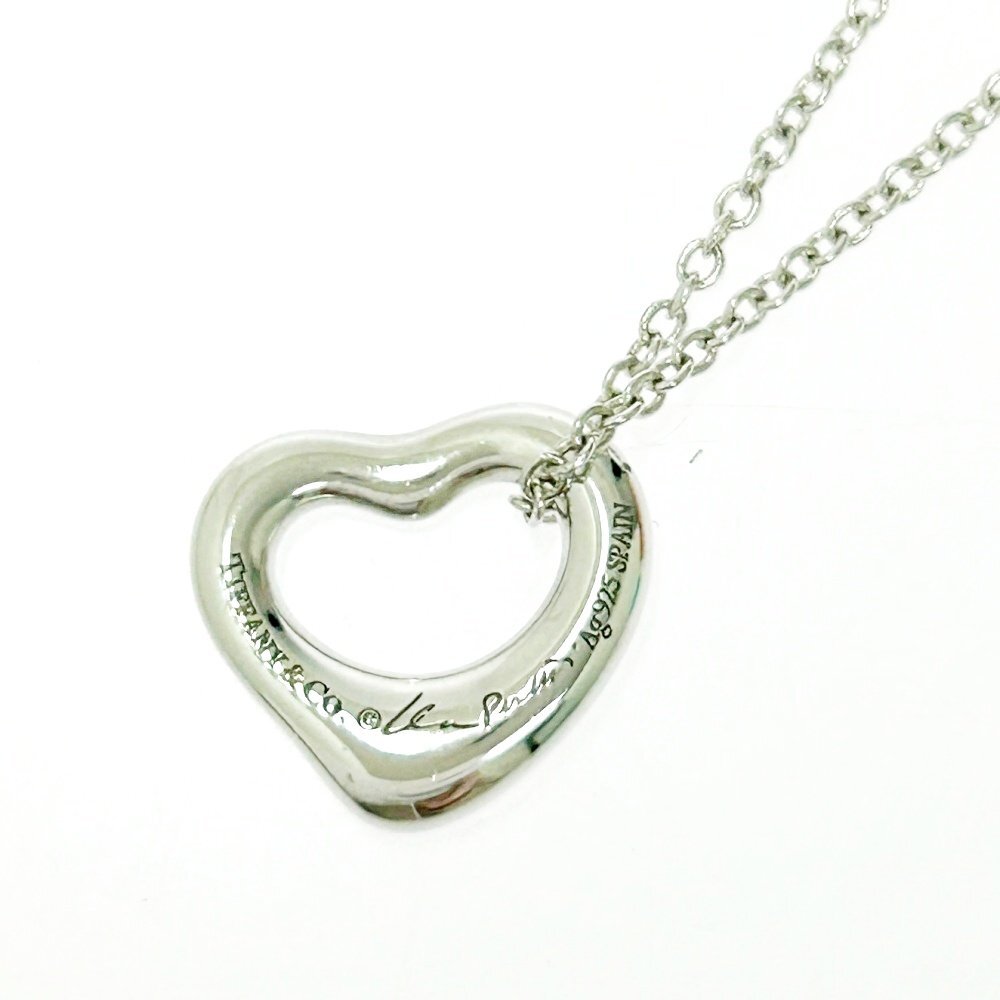 [1 иен старт ][ с коробкой ]TIFFANY & Co. Tiffany серебряный Open Heart 2.2g 925 печать колье 525828