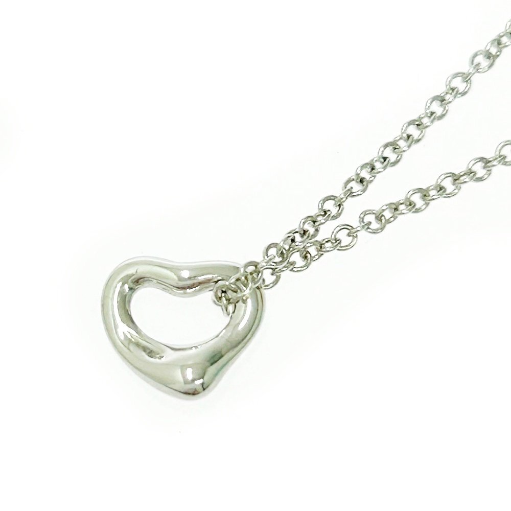 [1 иен старт ][ с коробкой ]TIFFANY & Co. Tiffany серебряный Open Heart Mini 1.4g 925 печать колье 525829