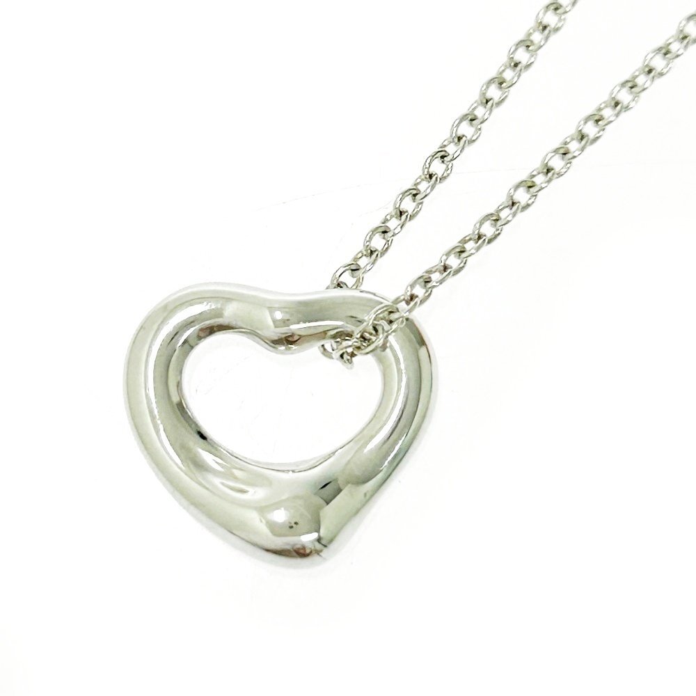 [1 иен старт ][ с коробкой ]TIFFANY & Co. Tiffany серебряный Open Heart 2.2g 925 печать колье 525828