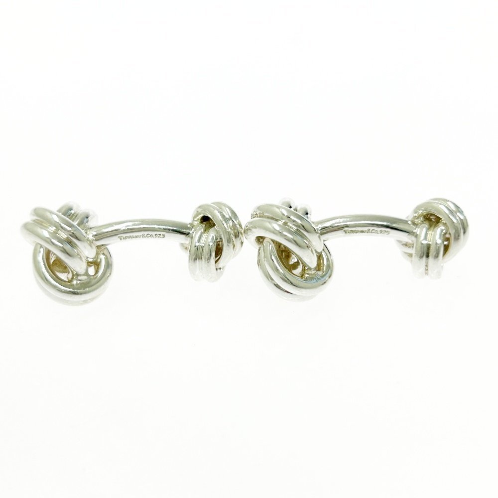 【1円スタート】【保存袋付き】TIFFANY & Co. ティファニー シルバー ダブルノット 総重量17.9g 925刻印 カフス 526936_画像3