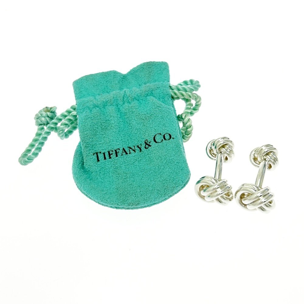 【1円スタート】【保存袋付き】TIFFANY & Co. ティファニー シルバー ダブルノット 総重量17.9g 925刻印 カフス 526936_画像10