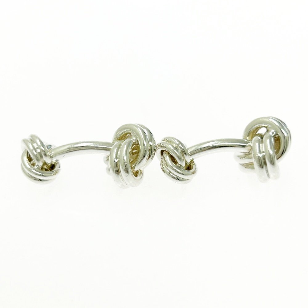 【1円スタート】【保存袋付き】TIFFANY & Co. ティファニー シルバー ダブルノット 総重量17.9g 925刻印 カフス 526936_画像4