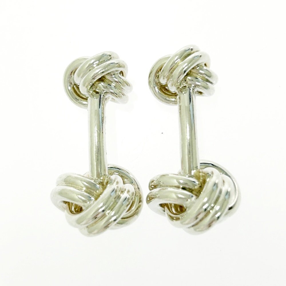 【1円スタート】【保存袋付き】TIFFANY & Co. ティファニー シルバー ダブルノット 総重量17.9g 925刻印 カフス 526936_画像5
