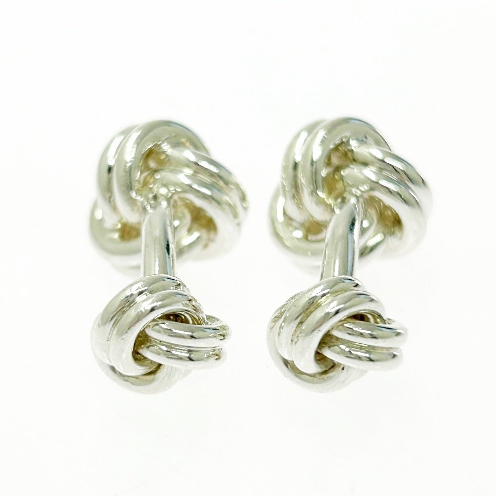 【1円スタート】【保存袋付き】TIFFANY & Co. ティファニー シルバー ダブルノット 総重量17.9g 925刻印 カフス 526936_画像2