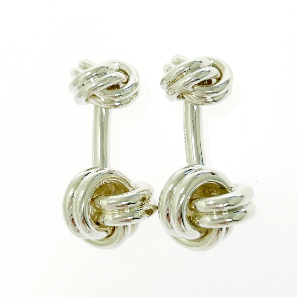 【1円スタート】【保存袋付き】TIFFANY & Co. ティファニー シルバー ダブルノット 総重量17.9g 925刻印 カフス 526936_画像6