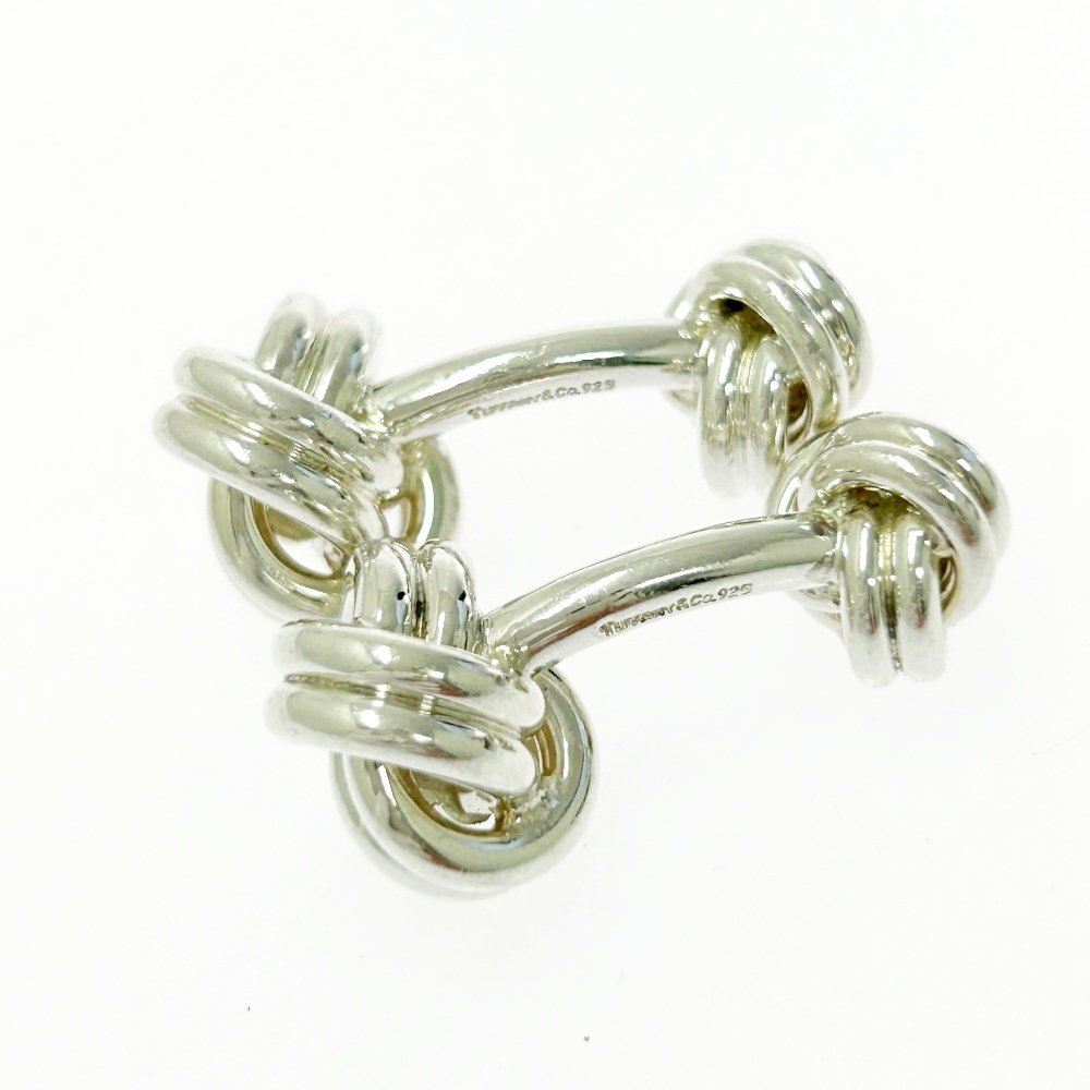 【1円スタート】【保存袋付き】TIFFANY & Co. ティファニー シルバー ダブルノット 総重量17.9g 925刻印 カフス 526936_画像7