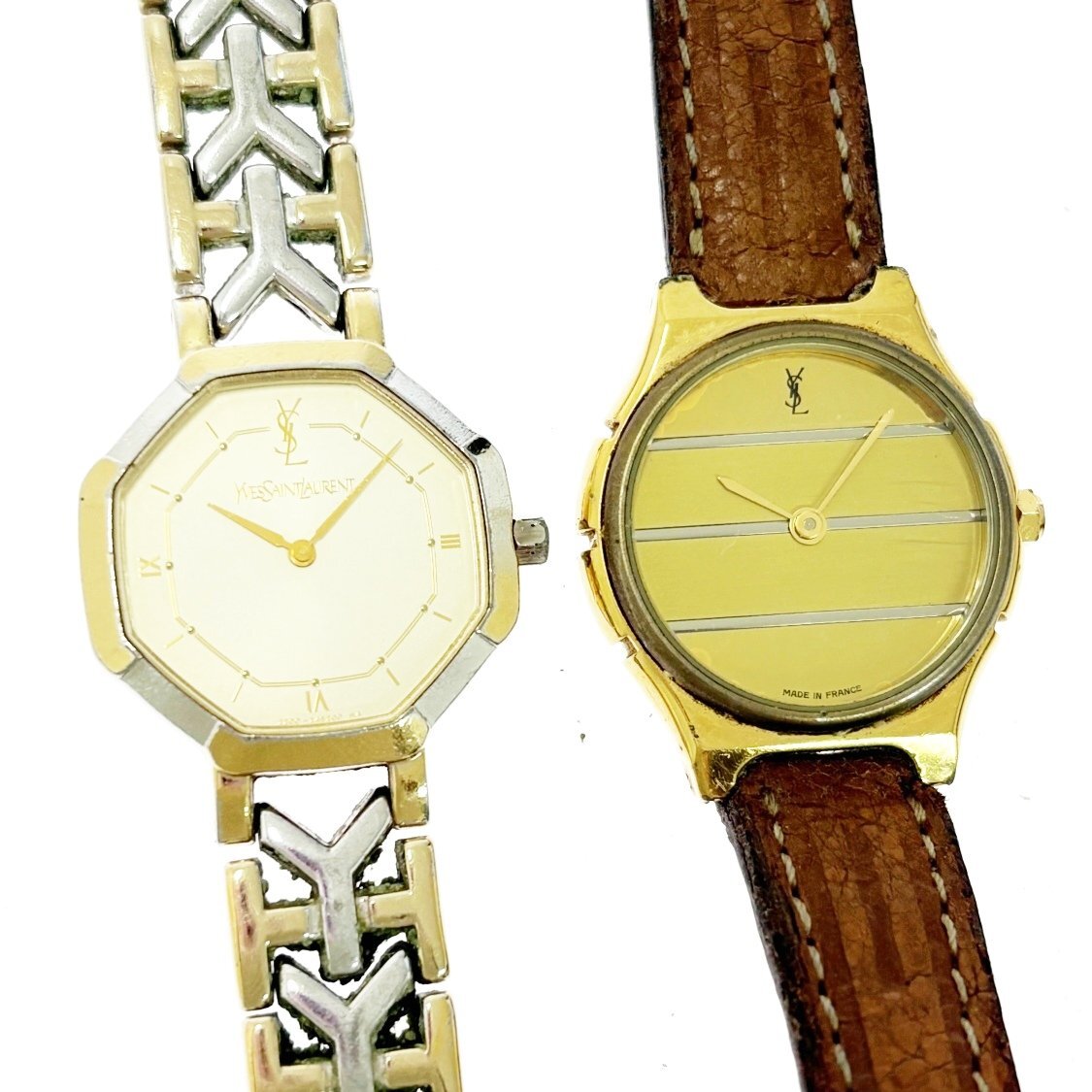 [1 иен старт ][ продажа комплектом ]YVES SAINT LAURENTivu* солнечный rolan часы * работа товар * неподвижный * утиль 511762