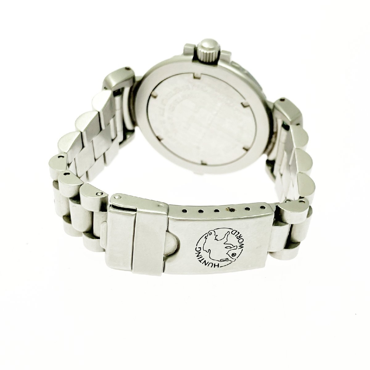 【1円スタート】HUNTING WORLD ハンティングワールド SPL.0144165 スポーツアバウト SS ブラック文字盤 クオーツ レディース腕時計 519508_画像4