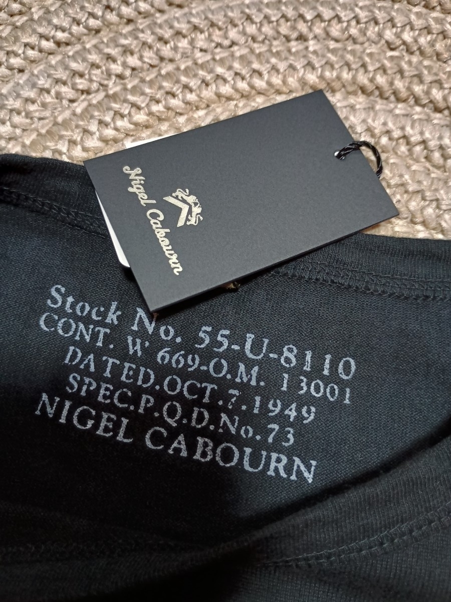 新品 日本製 ナイジェルケーボン 40's 9.5オンス 長袖 Tシャツ 52 XL ブラック 黒 メンズ Nigel Cabourn 国内正規品 無地 定価14300_画像3