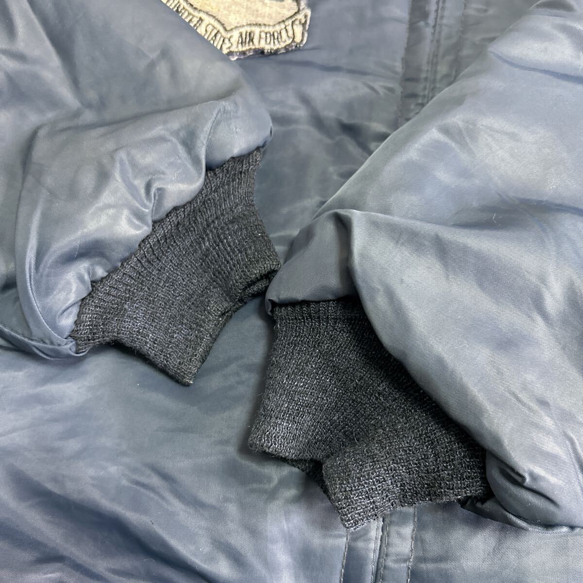 1円スタート 【希少】70s 80s Timber King B-15 フライトジャケット U.S.AIR FORCE ワッペン ネイビー ヴィンテージ M_画像7