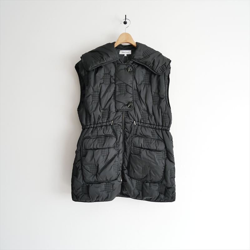 〇2024AW・人気完売品 / ENFOLD エンフォルド / CHECK-QUILT VEST ベスト 38 / 300HA130-1360 / 2510-1338_画像1