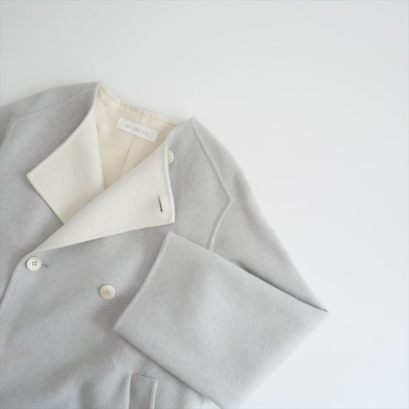 〇2022AW / GALERIE VIE ギャルリーヴィー / ウールダブルフェイス ショートノーカラートレンチコート / 23082408001 / 2504-0072_画像1