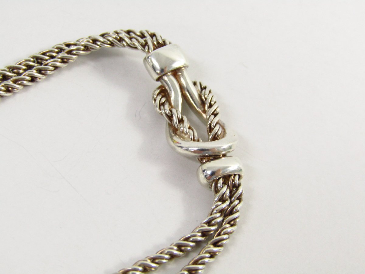 TIFFANY＆Co ティファニー ダブルロープ センターノット ネックレス 925 シルバー▽Y2935_画像6