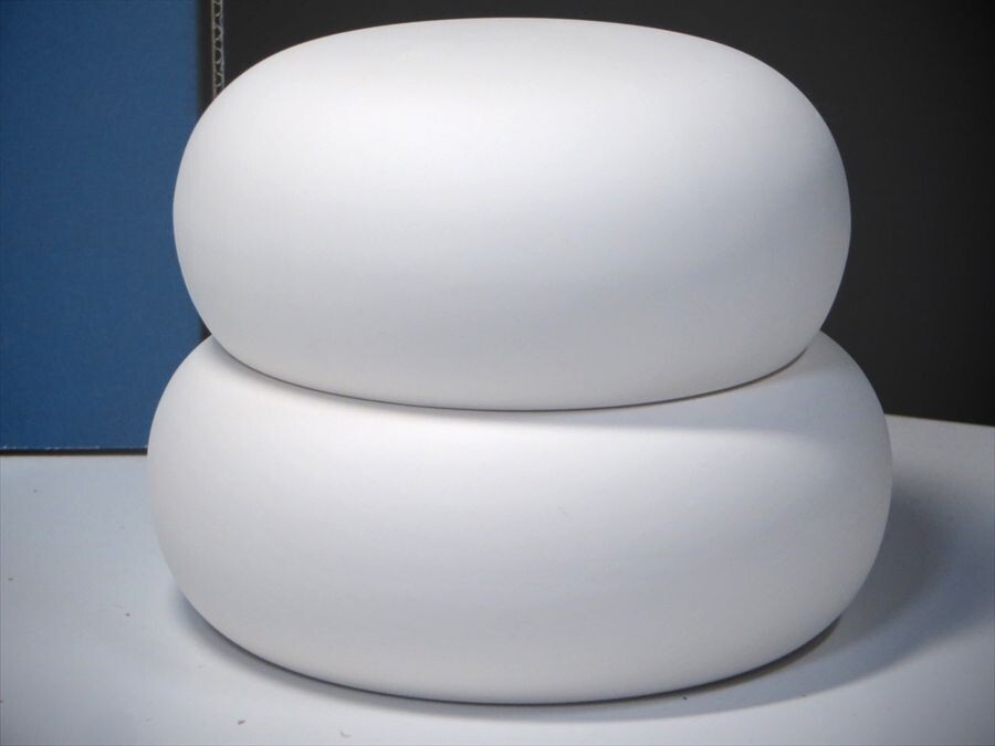 陶器製 きがいい鏡餅 特大サイズ 数量限定 特価 サイズ約 上　高さ11cm×幅Φ23cm　下　高さ10.5cm×幅Φ27cm_画像2