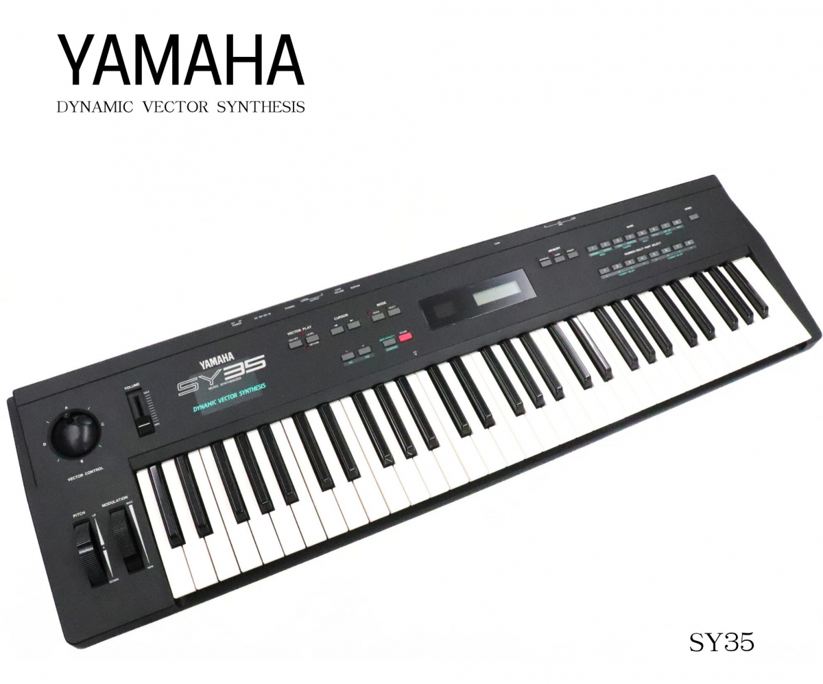 ★【動作OK】【付属品付き】YAMAHA ヤマハ SY35 / KS15 / LG100 / MDR-5 / PA-3C / PA-3 シンセサイザー 電子ピアノ_BFM_C1021-F018_画像1