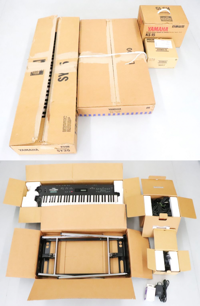 ★【動作OK】【付属品付き】YAMAHA ヤマハ SY35 / KS15 / LG100 / MDR-5 / PA-3C / PA-3 シンセサイザー 電子ピアノ_BFM_C1021-F018_画像10