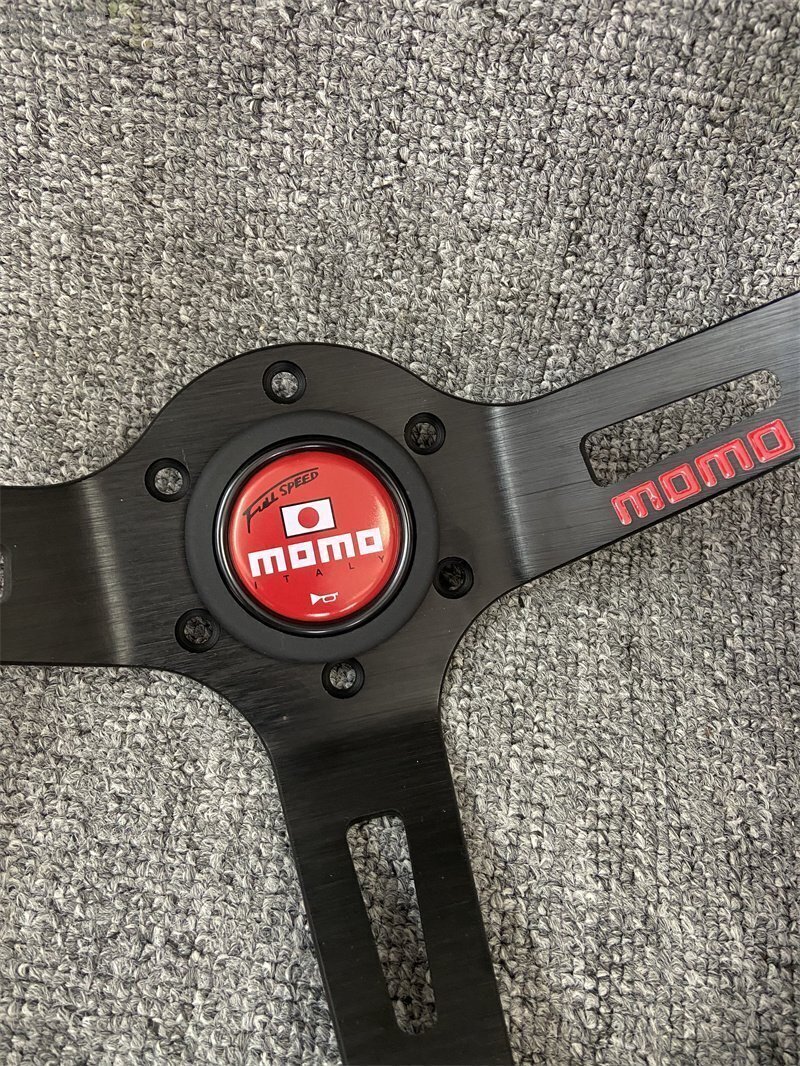 新品MOMO 13インチ レザー レーシングステアリングホイール red 320CM 汎用 ステアリング、ハンドル本体_画像5