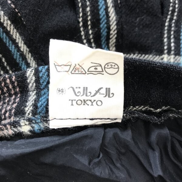 (株)ベルメール レディース チェック柄 プリーツ スカート 63 黒ピンク水色_画像2