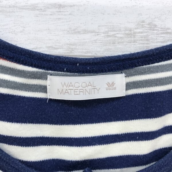 Wacoal MATERNITY ワコール マタニティ レディース ボーダー マタニティ カーディガンワンピース M 青白_画像2