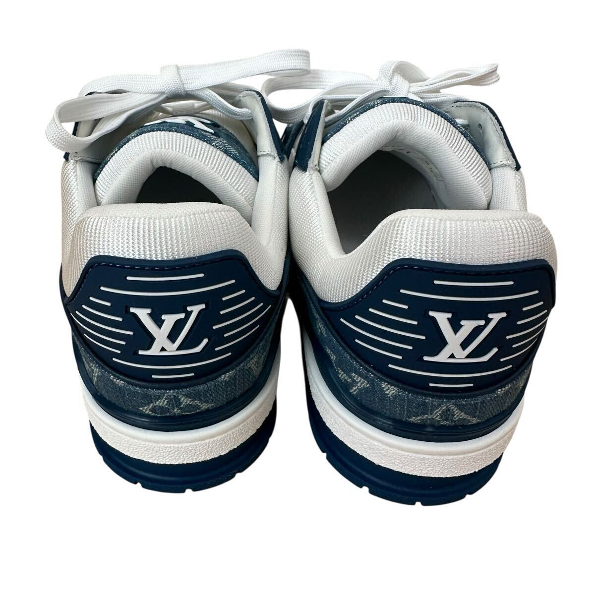 LOUIS VUITTON tray na- линия монограмма Denim спортивные туфли голубой 