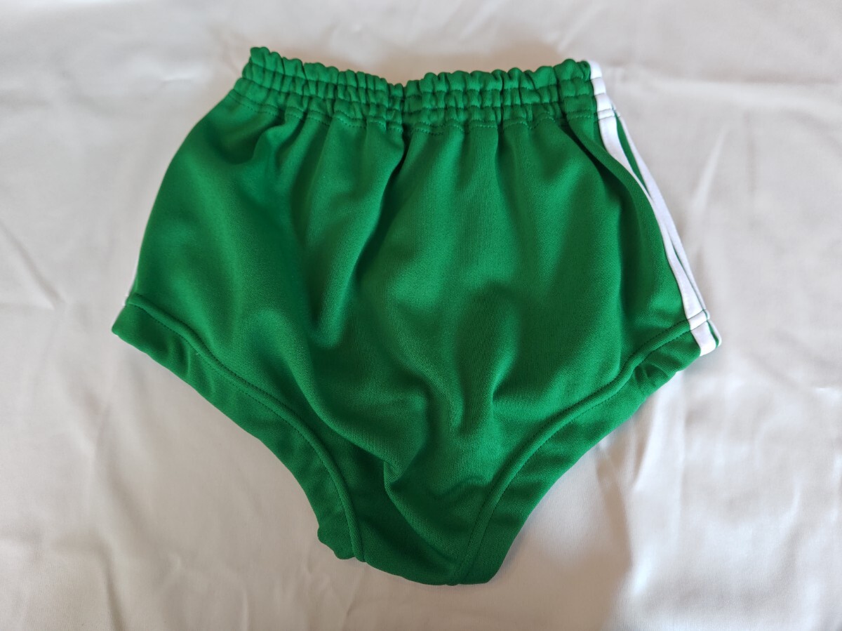 Vマツウラ ブルマー 601型 緑色 2本サイドライン入り Lサイズ(ウエスト66程度) 記名入り学校指定名札付き 元袋付き 中古品_画像3