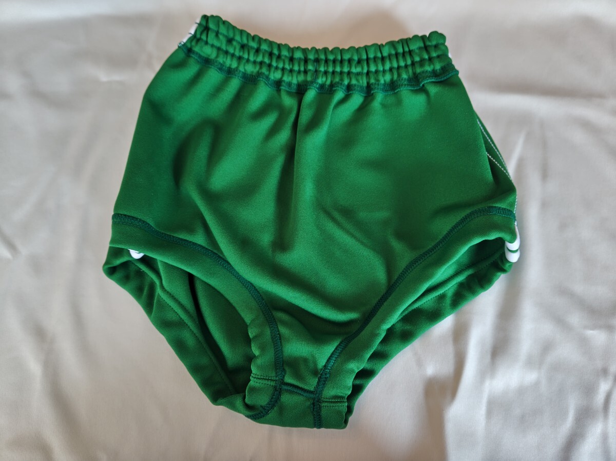 Vマツウラ ブルマー 601型 緑色 2本サイドライン入り Lサイズ(ウエスト66程度) 記名入り学校指定名札付き 元袋付き 中古品_画像4