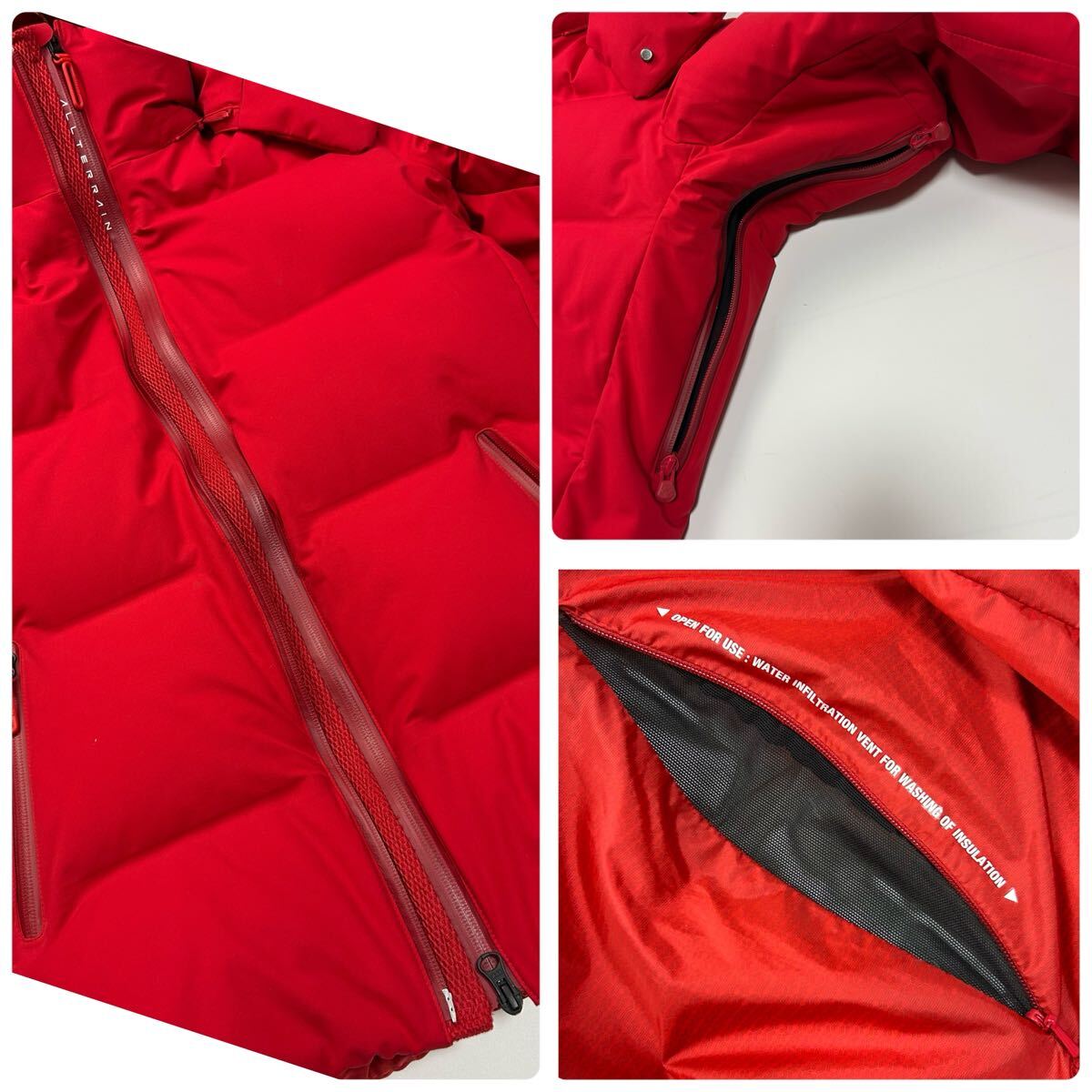 美品★ Lサイズ DESCENTE ALLTERRAIN デサントオルテライン ANCHOR アンカー 水沢ダウン レッド 2way 90%ダウン 撥水 ダウンジャケット 赤_画像9