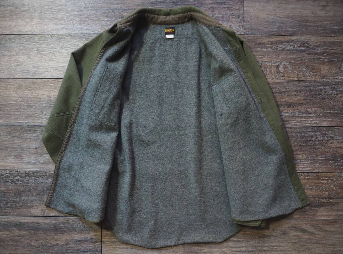 美品 BIG YANK ビッグヤンク 40s復刻ワークシャツ 15 カーキｘグレイ_画像6
