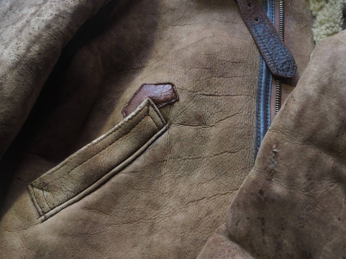 AVIREX LIMITED TYPE B-3 ムートンフライトジャケット 40 USA製 90sアヴィレックス_画像6