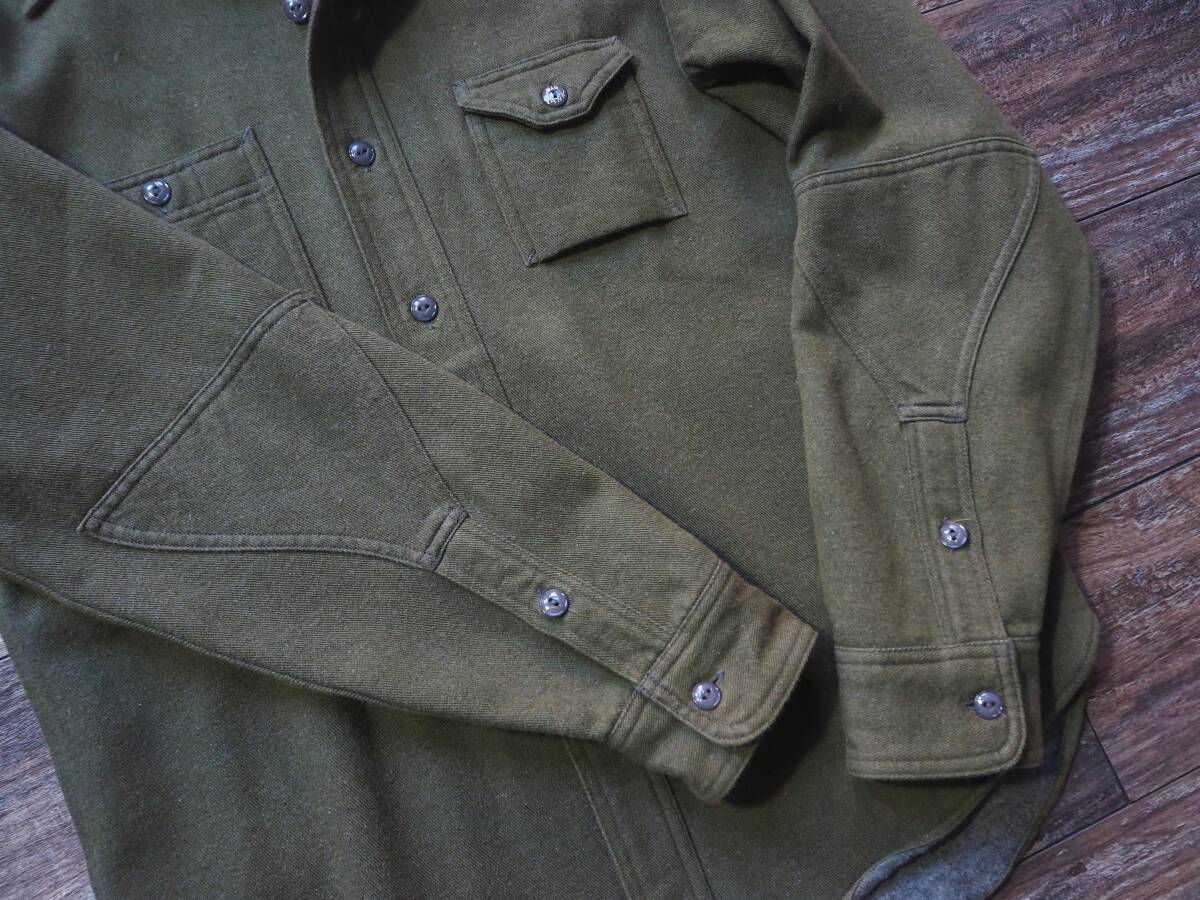 美品 BIG YANK ビッグヤンク 40s復刻ワークシャツ 15 カーキｘグレイ_画像5