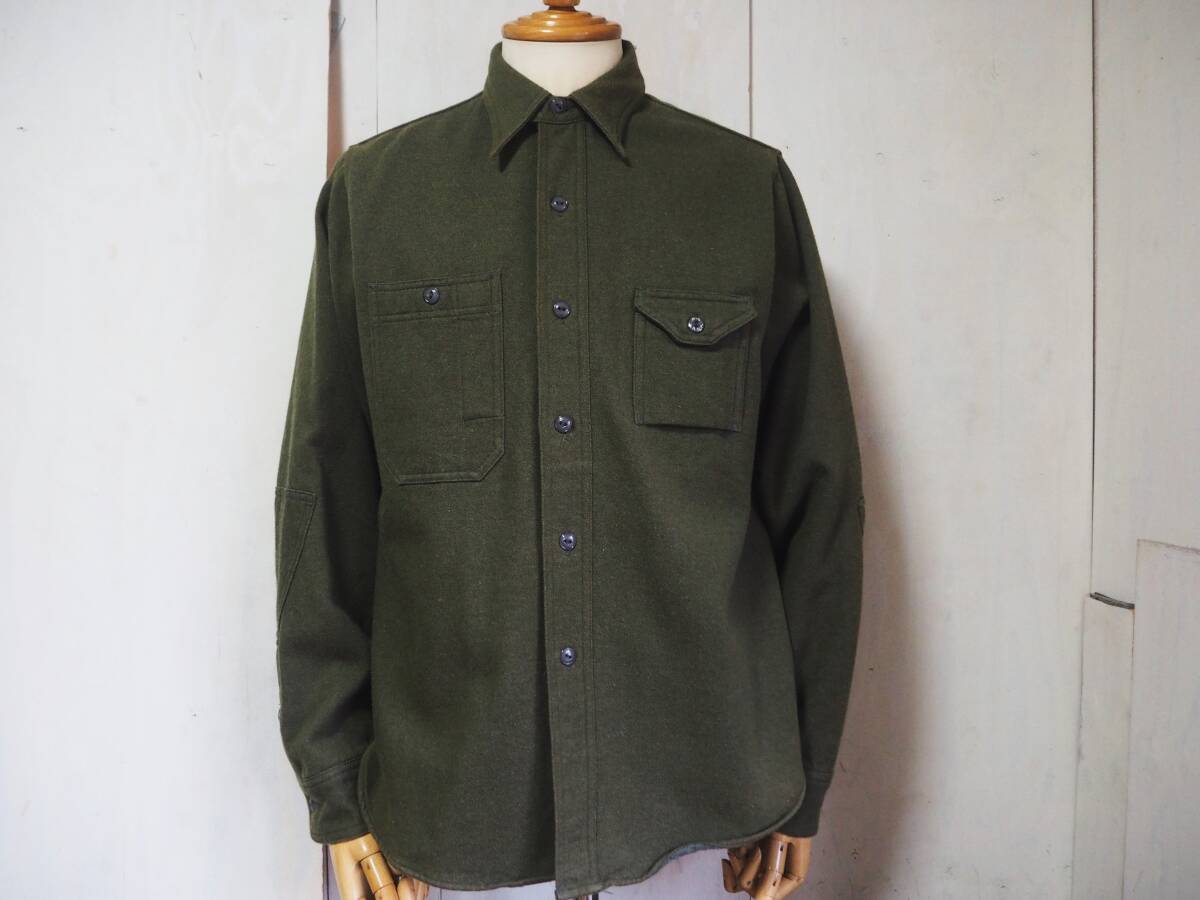 美品 BIG YANK ビッグヤンク 40s復刻ワークシャツ 15 カーキｘグレイ_画像9