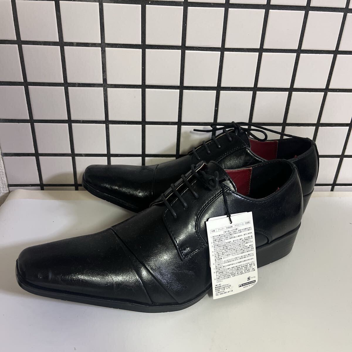新品未使用 リチャードスミス ビジネスシューズ 革靴 ブラック 黒 レザー プレーントゥ 26.0cm_画像1