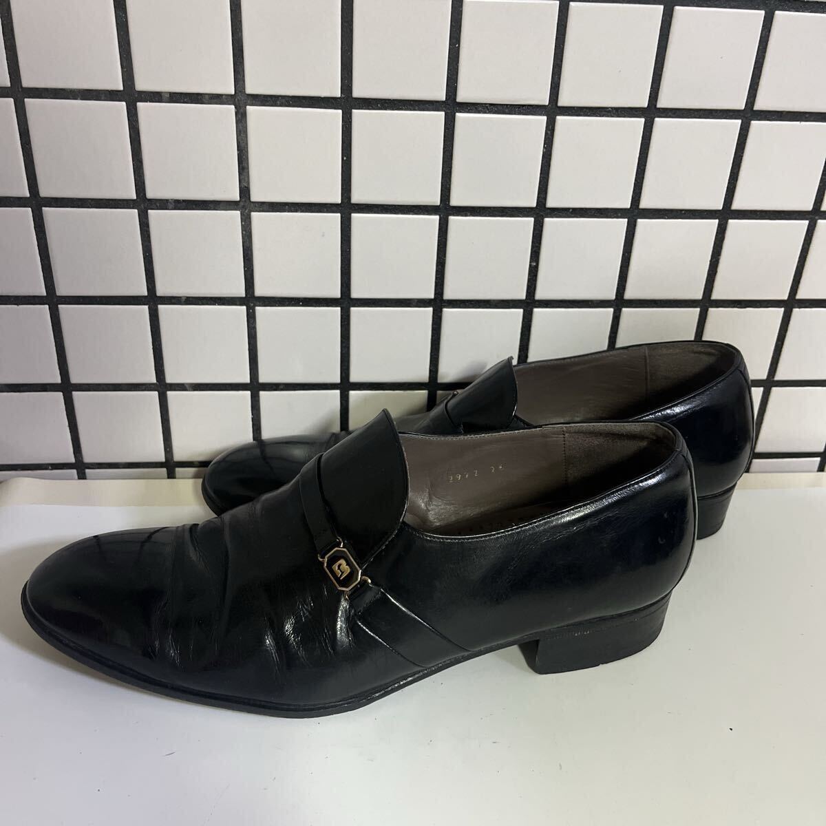 marelli マレリー スリッポン レザー 黒 ブラック モンクストラップ 金具 26.0cm メンズ_画像1