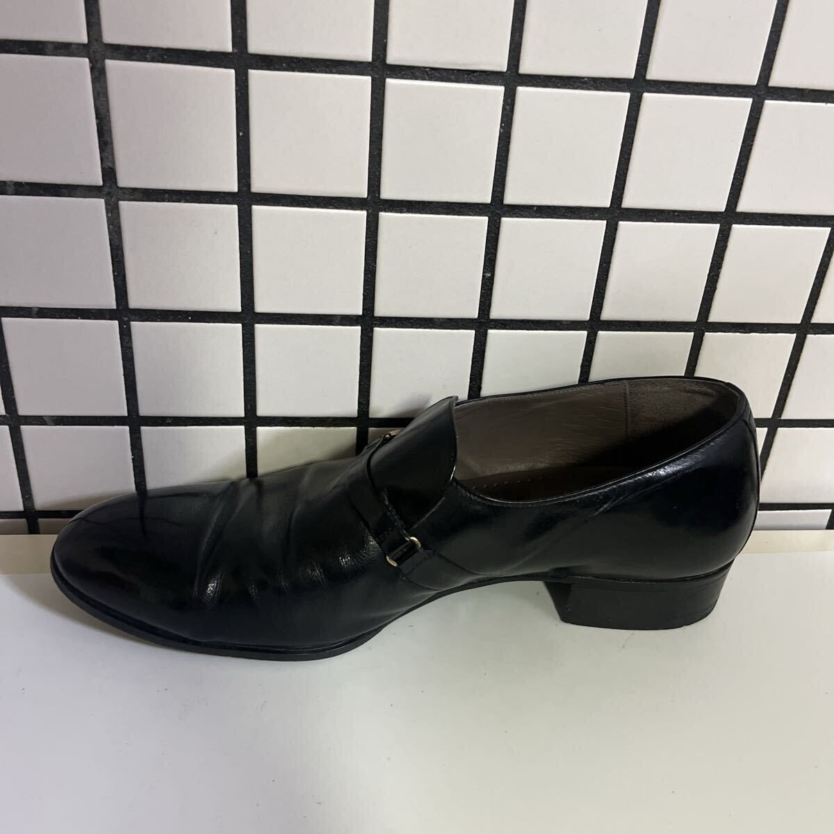marelli マレリー スリッポン レザー 黒 ブラック モンクストラップ 金具 26.0cm メンズ_画像2