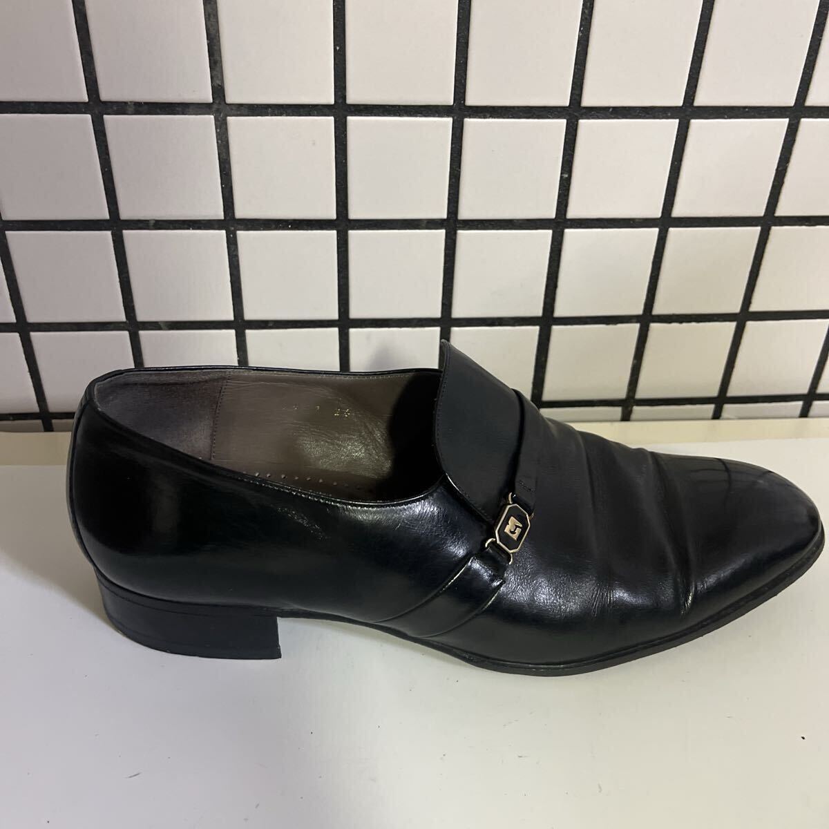 marelli マレリー スリッポン レザー 黒 ブラック モンクストラップ 金具 26.0cm メンズ_画像4