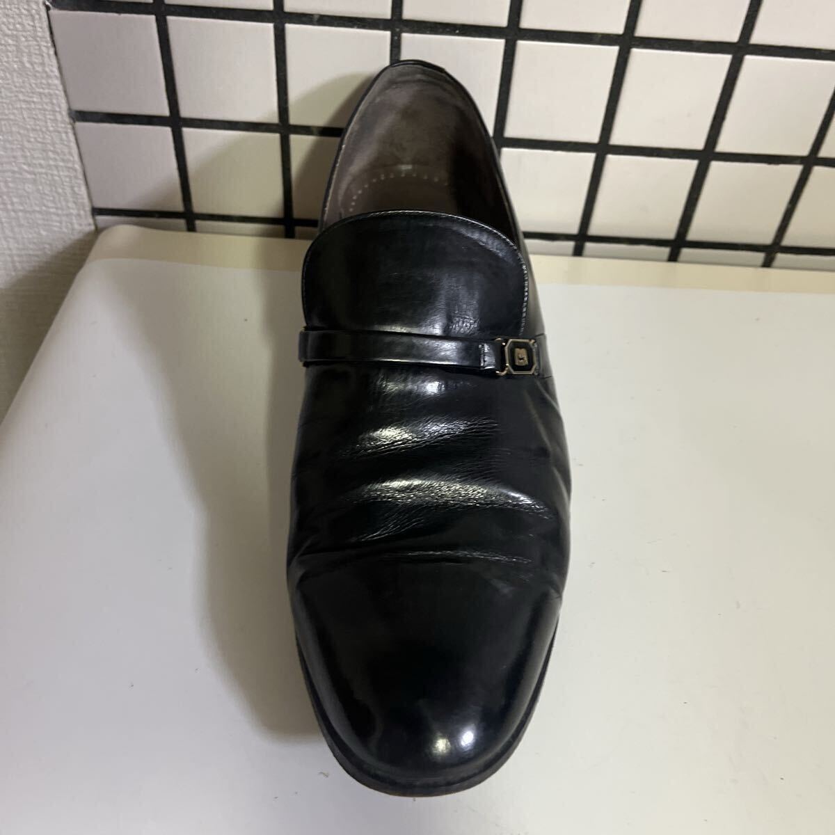 marelli マレリー スリッポン レザー 黒 ブラック モンクストラップ 金具 26.0cm メンズ_画像6