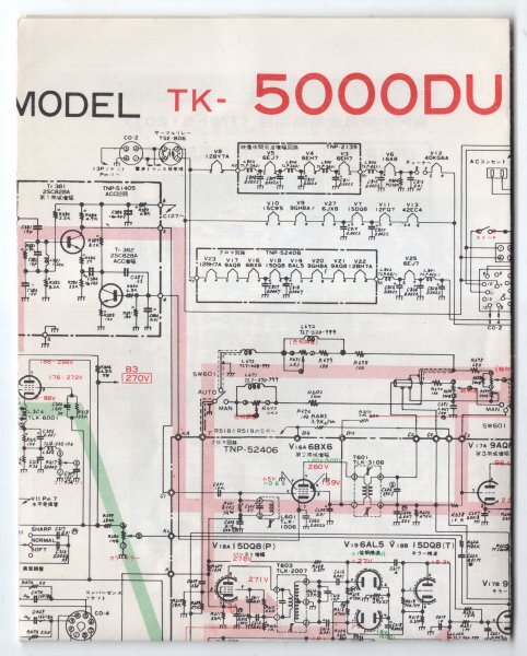 【説明書類のみ】 昭和40年~50年代 ナショナルカラーテレビ TK-5000DU 昭和レトロ 当時物_画像8