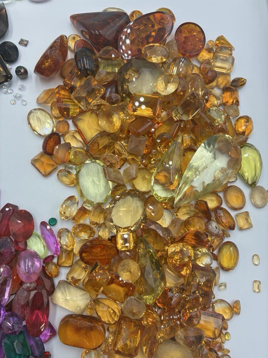 X220 ルース 裸石 色石 天然石 外し石 アメジスト トルコ石 キャッツアイ シトリン トパーズ 琥珀 合成石 約2,298g 約11,490ct _画像5