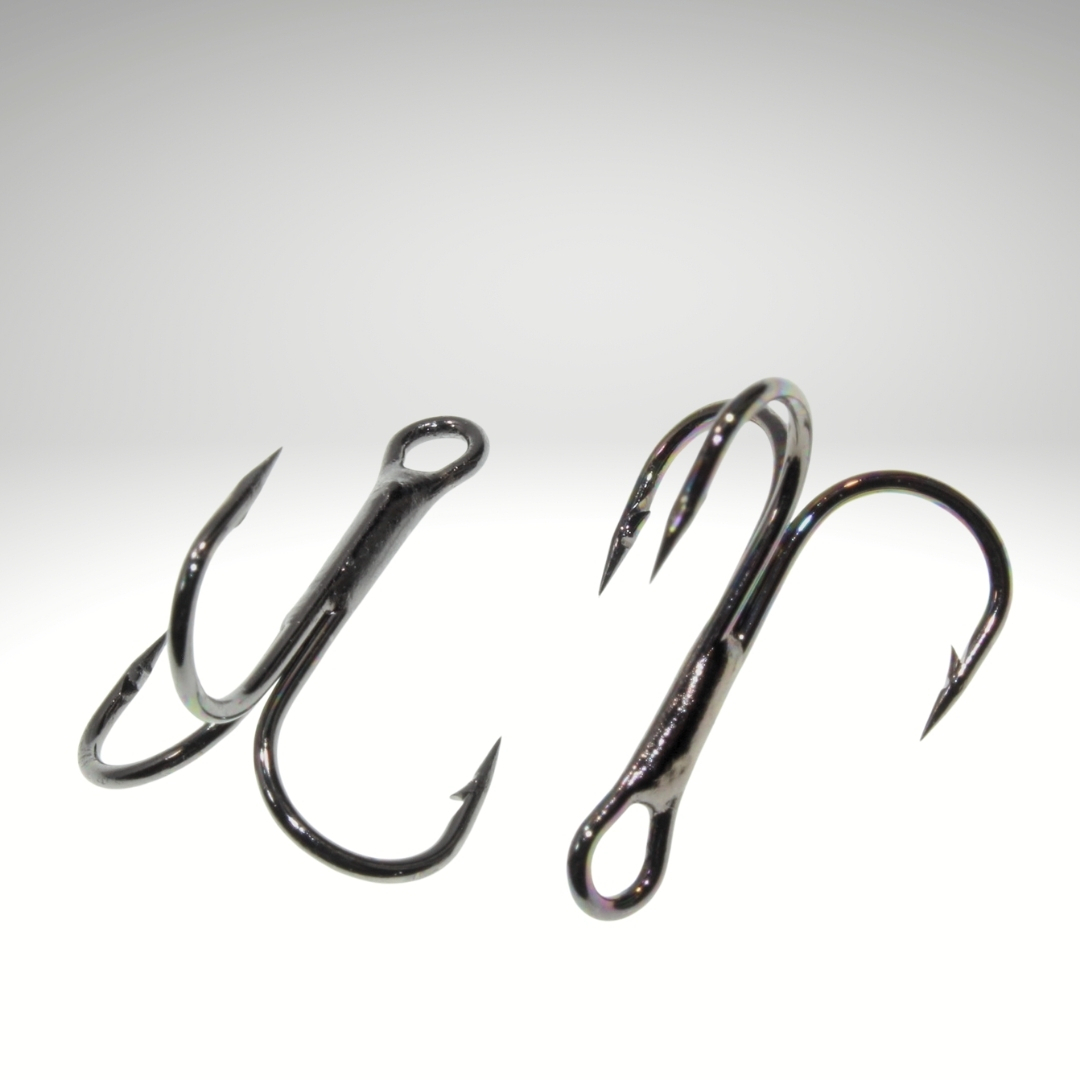 高炭素鋼 トレブルフック ブラックタイプ #6 50本セット トリプル ルアーフック ソルト対応 釣り針【1091mart】_画像2