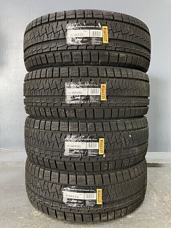 送料無料 新品未使用(77W001)205/55R16 91Q PIRELLI ICE ASIMMETRICO Plus 4本 スタッドレス 冬タイヤ ノアヴォクシープリウス86 16インチ_画像1