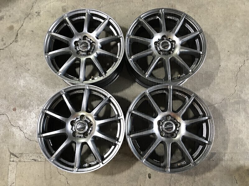 (W7C003TA)17x7J SCHNEIDER +53 5穴 PCD100 ハブ67 17インチ アルミホイール インプレッサ レガシィ ウィッシュ プリウス エクシーガ_画像1