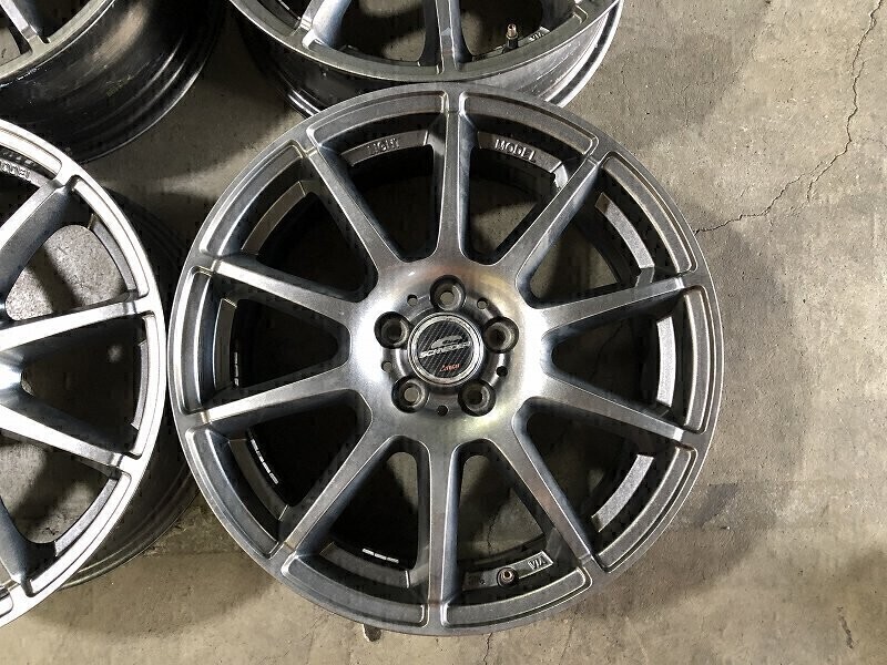 (W7C003TA)17x7J SCHNEIDER +53 5穴 PCD100 ハブ67 17インチ アルミホイール インプレッサ レガシィ ウィッシュ プリウス エクシーガ_画像4