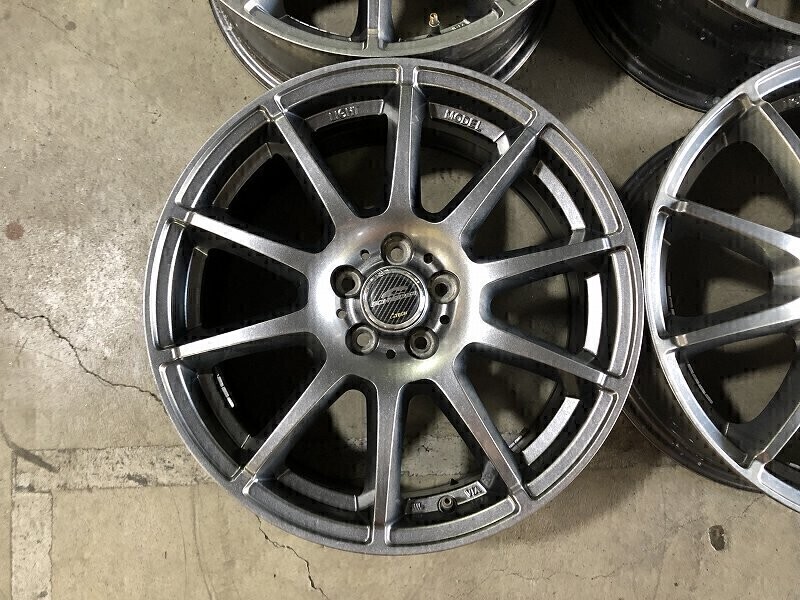 (W7C003TA)17x7J SCHNEIDER +53 5穴 PCD100 ハブ67 17インチ アルミホイール インプレッサ レガシィ ウィッシュ プリウス エクシーガ_画像5