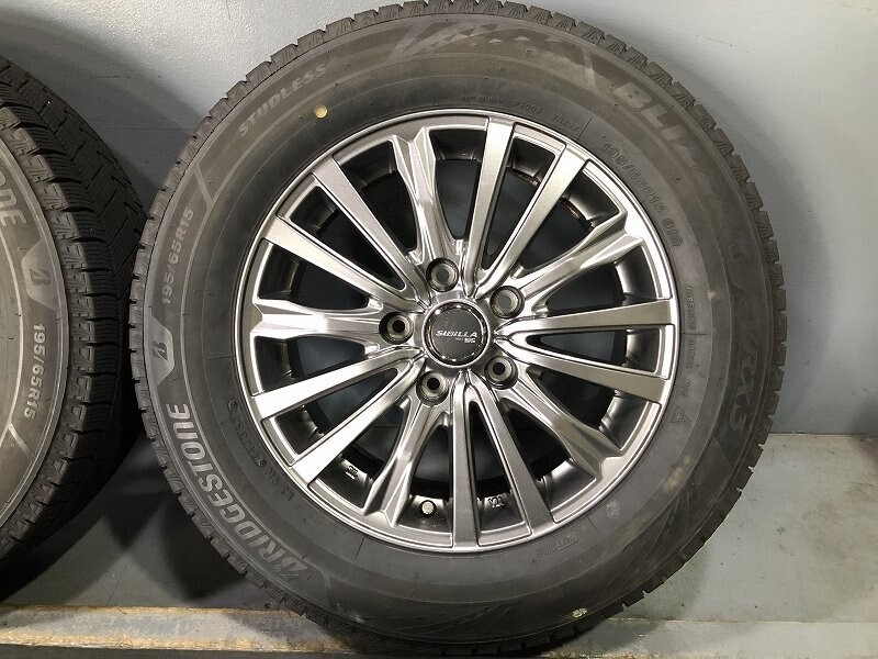(WW7J013M)SIBILLA 15x6J 5穴 114.3 + BRIDGESTONE VRX3 195/65R15 2022年 スタッドレス 冬タイヤ 送料無料 セレナ ノア ルミオン オーリス_画像6
