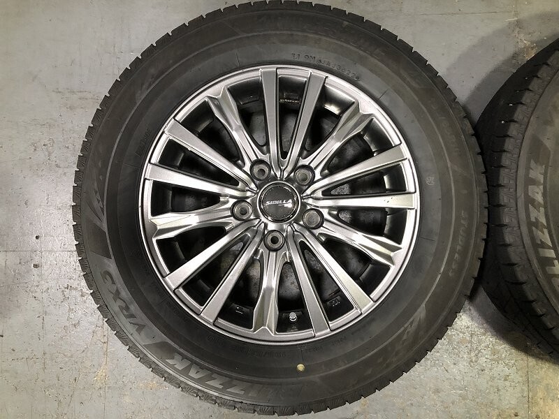 (WW7J013M)SIBILLA 15x6J 5穴 114.3 + BRIDGESTONE VRX3 195/65R15 2022年 スタッドレス 冬タイヤ 送料無料 セレナ ノア ルミオン オーリス_画像7